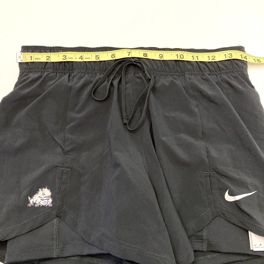 Nike Dri-Fit Practice Shorts TCU Horned Frogs Black Layered Womens Small New